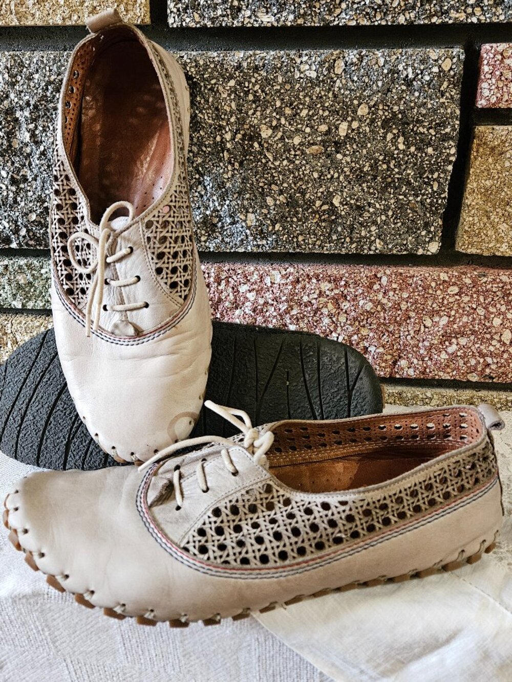 Volks Walkers perforated flats blush/beige W 40